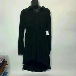 New with tags Oversize free people black dress long sleeve size small